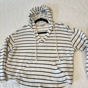 Striped Hooded Women's Top